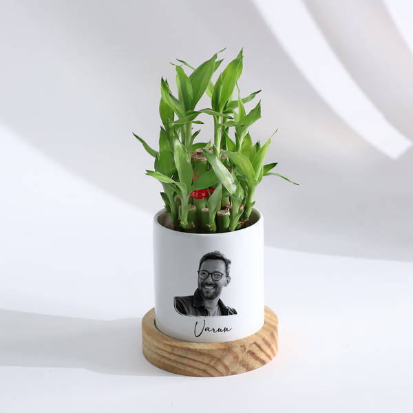 Personalized Bamboo Plant With Planter