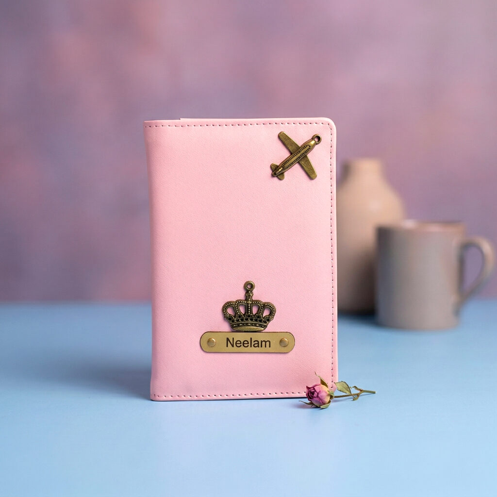 personalized passport cover with name pastel design
