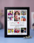Customized anniversary collage photo frame with couple memories and personalized names
