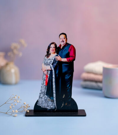 Customized MDF couple cutout table top photo standee with premium double layer finish