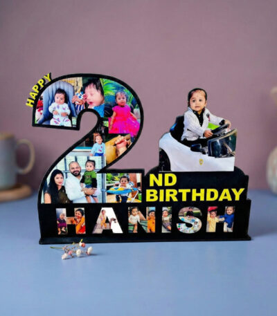Personalized Birthday Number Photo Frame | Custom Age Birthday Table Top