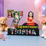 Personalized Birthday Number Photo Frame | Custom Age Birthday Table Top