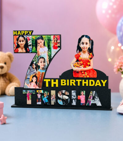 Personalized Birthday Number Photo Frame | Custom Age Birthday Table Top