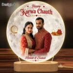 Personalized Karwa Chauth Acrylic LED Table Top | Couple Gift