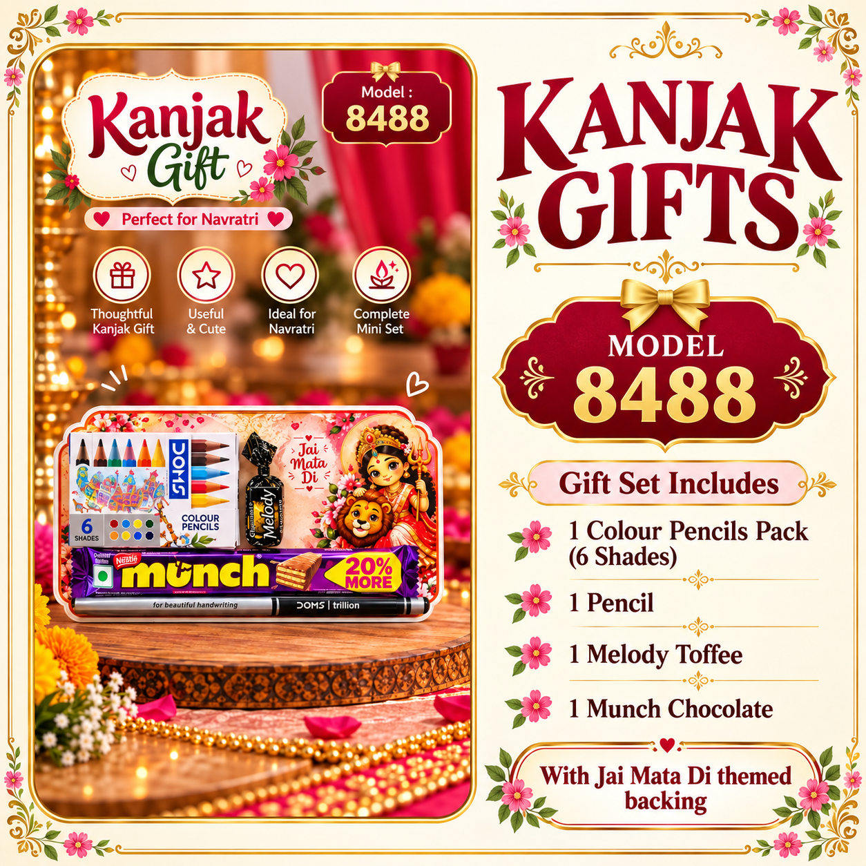 8488 Kanjak Return Gift Colour Pencils & Chocolate | Model 8488